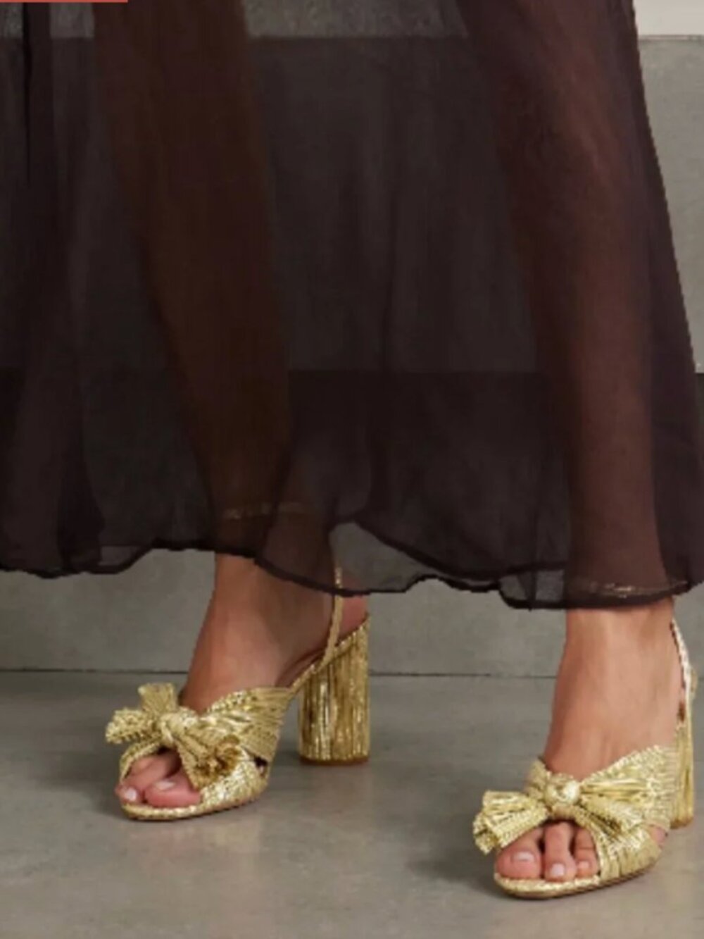 Loeffler Randall Camellia Bow Heel with Ankle Strap Gold 10 HOCO Prom